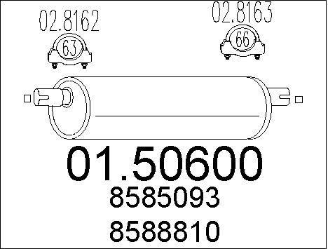 MTS Средний глушитель выхлопных газов 01.50600