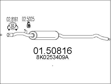 MTS Средний глушитель выхлопных газов 01.50816