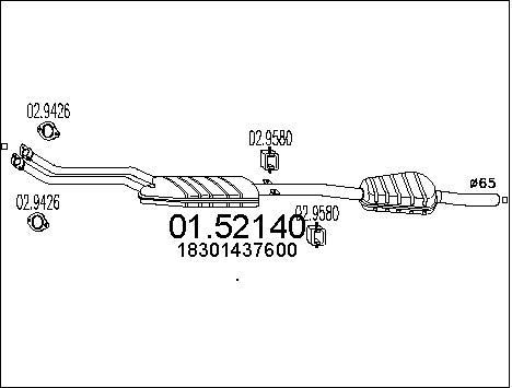 MTS Средний глушитель выхлопных газов 01.52140