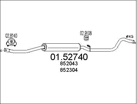MTS Средний глушитель выхлопных газов 01.52740
