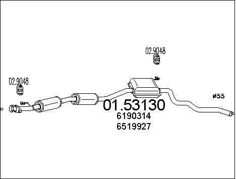 MTS Средний глушитель выхлопных газов 01.53130