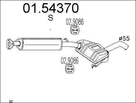 MTS Средний глушитель выхлопных газов 01.54370