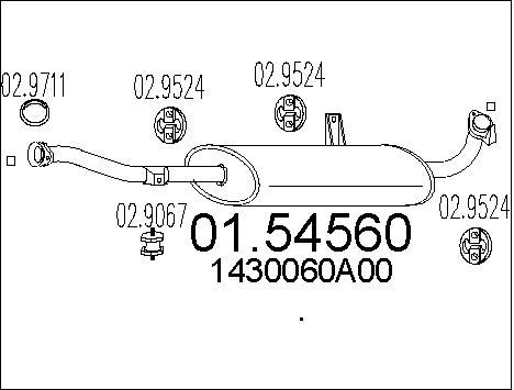 MTS Средний глушитель выхлопных газов 01.54560