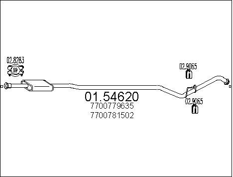 MTS Средний глушитель выхлопных газов 01.54620