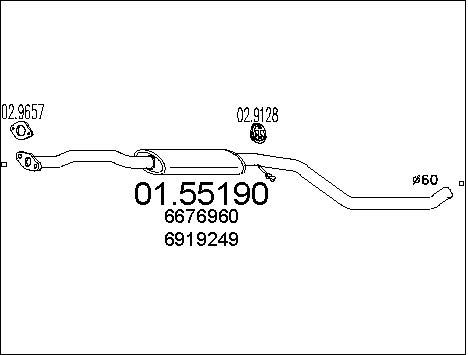 MTS Средний глушитель выхлопных газов 01.55190
