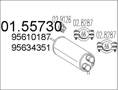 MTS Средний глушитель выхлопных газов 01.55730