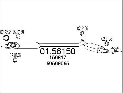 MTS Средний глушитель выхлопных газов 01.56150