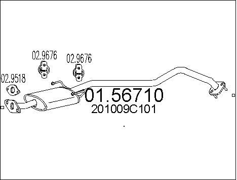 MTS Средний глушитель выхлопных газов 01.56710