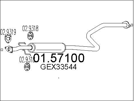 MTS Средний глушитель выхлопных газов 01.57100