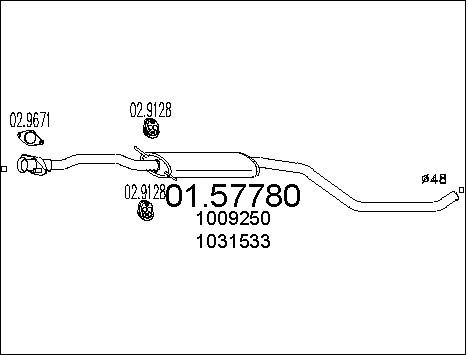 MTS Средний глушитель выхлопных газов 01.57780