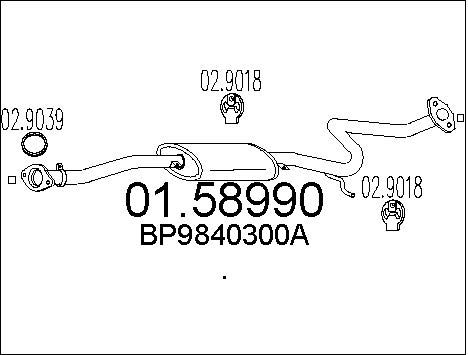 MTS Средний глушитель выхлопных газов 01.58990
