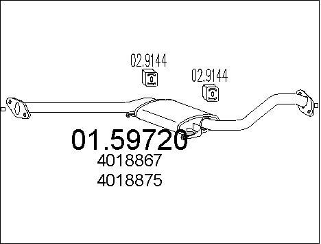 MTS Средний глушитель выхлопных газов 01.59720