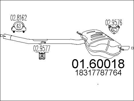 MTS Глушитель выхлопных газов конечный 01.60018