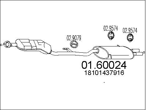 MTS Глушитель выхлопных газов конечный 01.60024