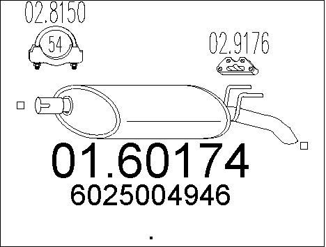 MTS Глушитель выхлопных газов конечный 01.60174