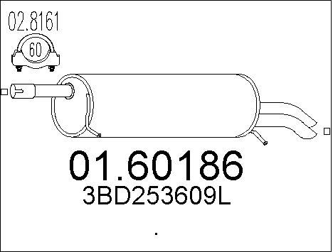 MTS Глушитель выхлопных газов конечный 01.60186