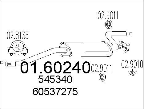 MTS Глушитель выхлопных газов конечный 01.60240