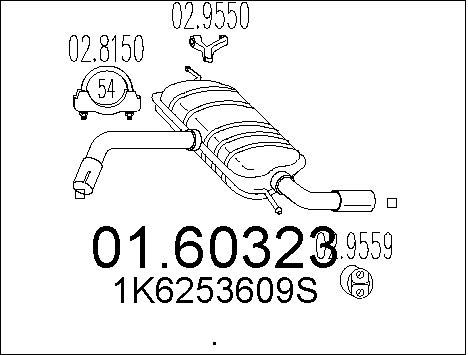 MTS Глушитель выхлопных газов конечный 01.60323