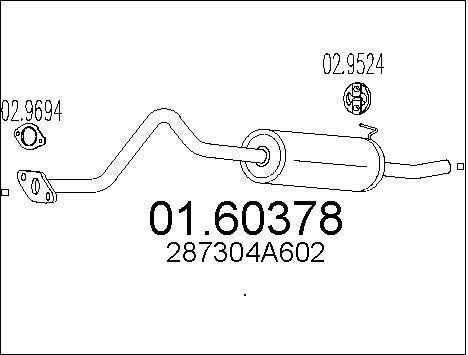 MTS Глушитель выхлопных газов конечный 01.60378