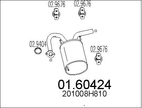 MTS Глушитель выхлопных газов конечный 01.60424