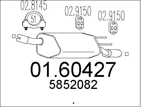 MTS Глушитель выхлопных газов конечный 01.60427