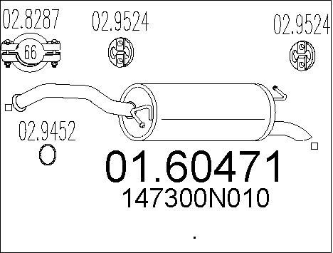MTS Глушитель выхлопных газов конечный 01.60471