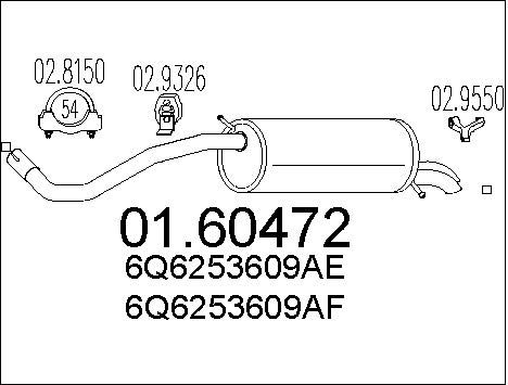 MTS Глушитель выхлопных газов конечный 01.60472