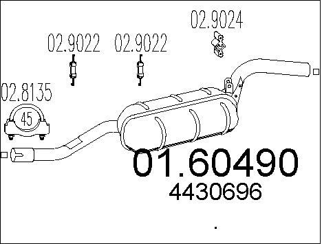 MTS Глушитель выхлопных газов конечный 01.60490