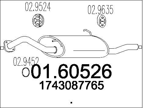 MTS Глушитель выхлопных газов конечный 01.60526
