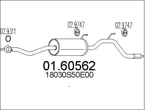 MTS Глушитель выхлопных газов конечный 01.60562