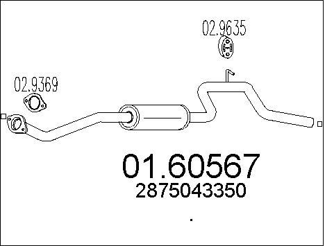 MTS Глушитель выхлопных газов конечный 01.60567