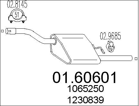 MTS Глушитель выхлопных газов конечный 01.60601