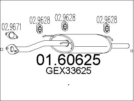 MTS Глушитель выхлопных газов конечный 01.60625