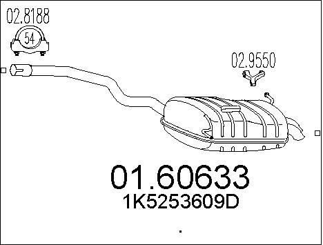 MTS Глушитель выхлопных газов конечный 01.60633