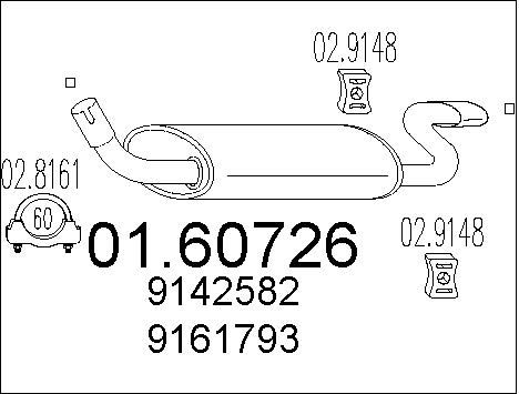 MTS Глушитель выхлопных газов конечный 01.60726
