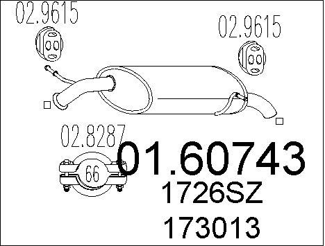 MTS Глушитель выхлопных газов конечный 01.60743