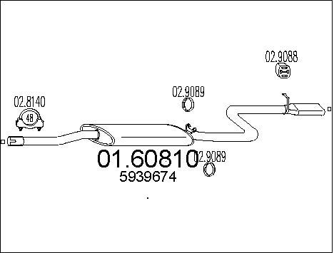 MTS Глушитель выхлопных газов конечный 01.60810