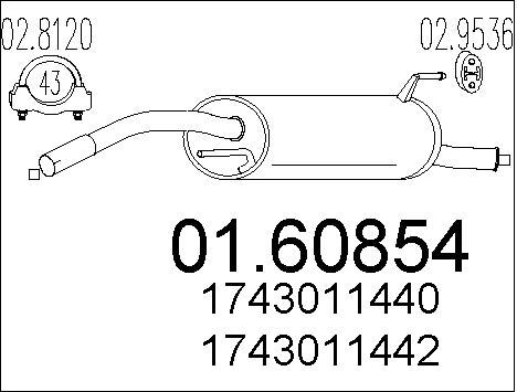 MTS Глушитель выхлопных газов конечный 01.60854