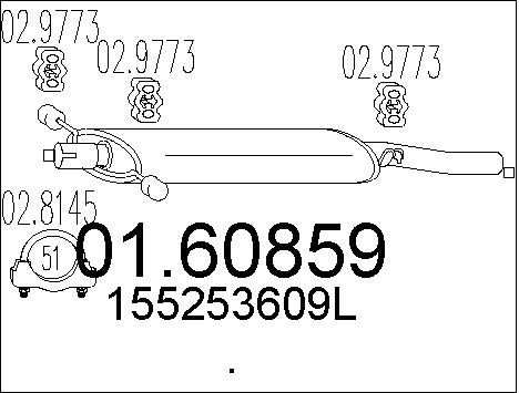 MTS Глушитель выхлопных газов конечный 01.60859