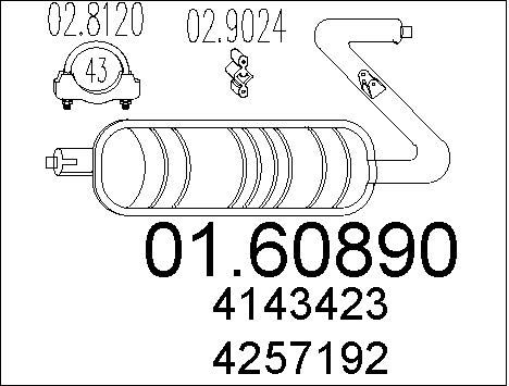 MTS Глушитель выхлопных газов конечный 01.60890