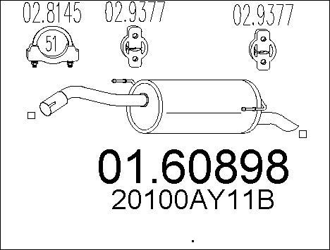 MTS Глушитель выхлопных газов конечный 01.60898