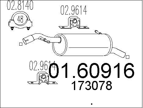 MTS Глушитель выхлопных газов конечный 01.60916