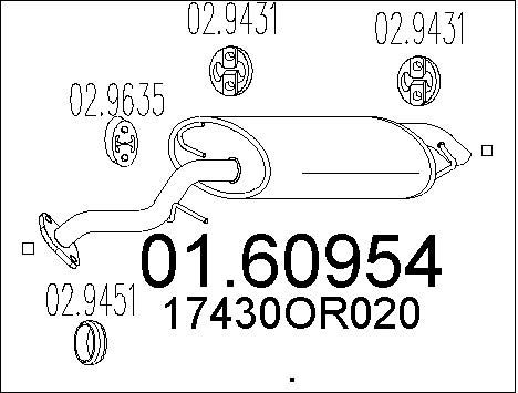 MTS Глушитель выхлопных газов конечный 01.60954