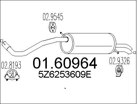 MTS Глушитель выхлопных газов конечный 01.60964