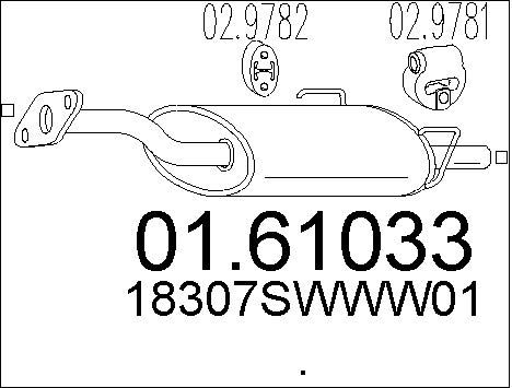MTS Глушитель выхлопных газов конечный 01.61033
