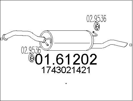 MTS Глушитель выхлопных газов конечный 01.61202
