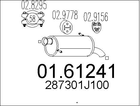 MTS Глушитель выхлопных газов конечный 01.61241