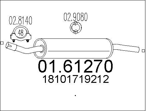 MTS Глушитель выхлопных газов конечный 01.61270