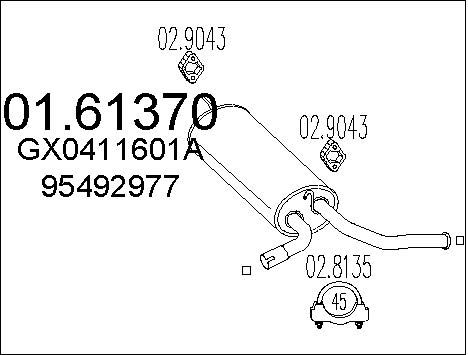 MTS Глушитель выхлопных газов конечный 01.61370