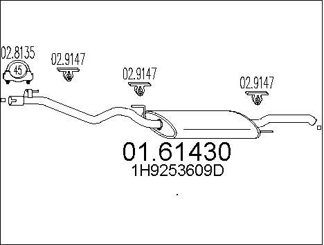 MTS Глушитель выхлопных газов конечный 01.61430